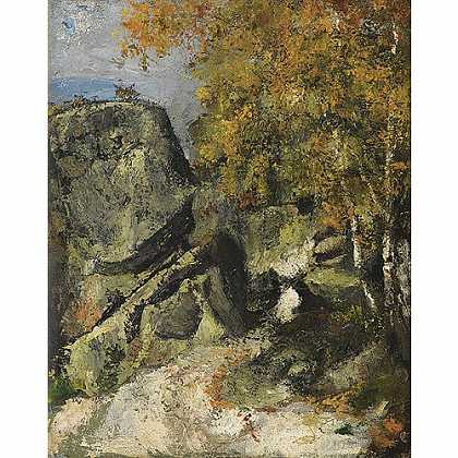 《枫丹白露森林中的岩石》塞尚1865年绘画作品赏析