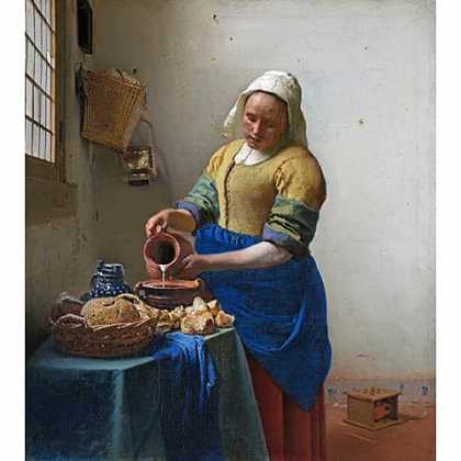 《倒牛奶的女仆》威梅尔1658年绘画作品赏析
