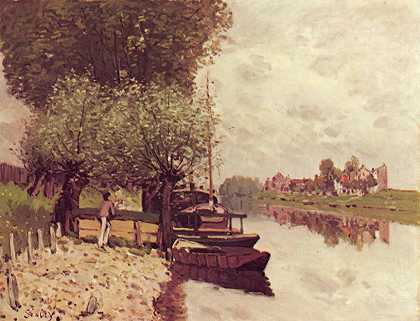 《在布吉瓦尔的塞纳河》风景油画作品赏析