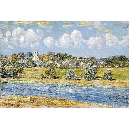 《新罕布什尔州景观》哈山姆1909年绘画作品赏析
