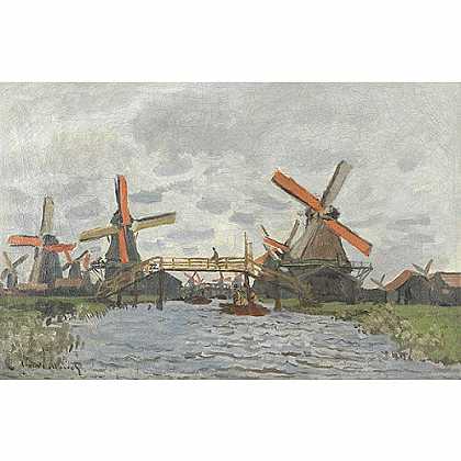 《尚丹附近的风车》莫奈1871年绘画作品赏析