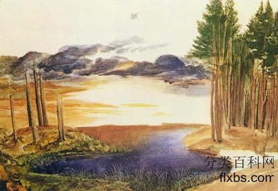 《树林中的池塘》风景油画作品赏析