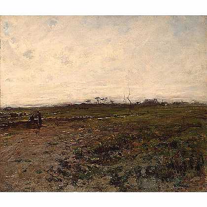 《两位农夫的景观》米勒1870年绘画作品赏析