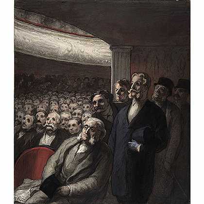 《剧场观众》杜米尔1856年绘画作品赏析