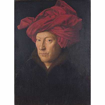 《包着红头巾的男子》艾克1433年绘画作品赏析
