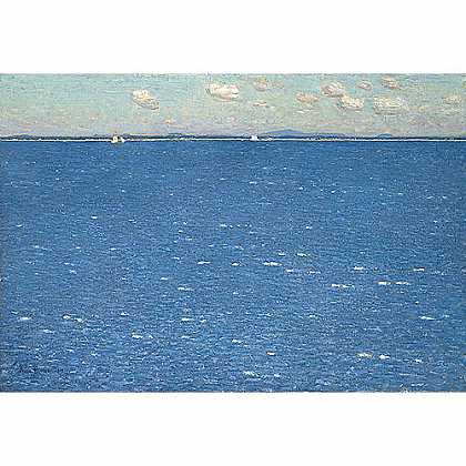 《西风·浅滩小岛》哈山姆1904年绘画作品赏析