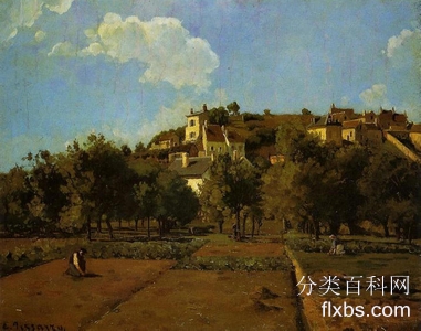 《蓬图瓦兹的艾尔米塔什花园》风景油画作品赏析