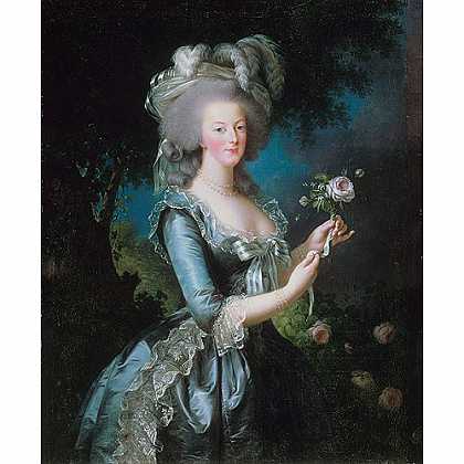 《玛丽·安托瓦内特王后与玫瑰》勒布伦1783年绘画作品赏析