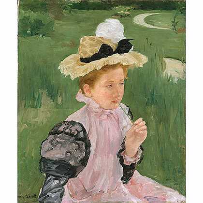 《年轻女孩肖像》卡莎特1899年绘画作品赏析
