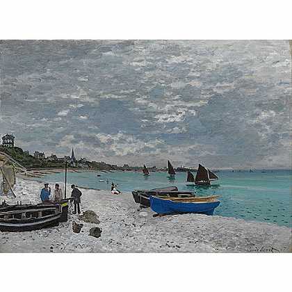 《圣达特勒斯的海滩》莫奈1867年绘画作品赏析