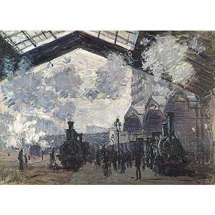 《圣雷札火车站》莫奈1877年绘画作品赏析