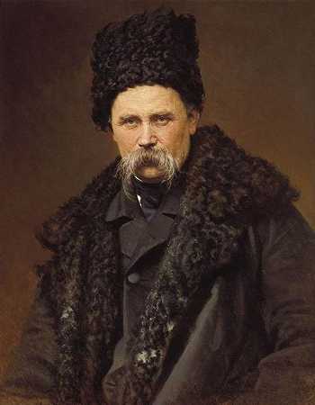 《诗人画家塔拉斯格里戈里耶维奇舍甫琴科的肖像》肖像绘画作品赏析