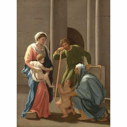 《圣伊丽莎白和约翰的圣家族》普桑年绘画作品赏析