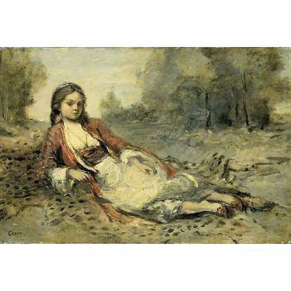 《阿尔及利亚人》柯罗1871年绘画作品赏析