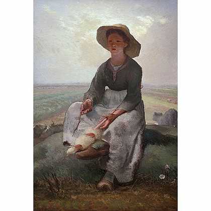 《年轻的牧羊女》米勒1870年绘画作品赏析