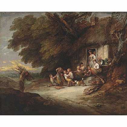 《村舍小屋》根兹巴罗1773版创作绘画赏析