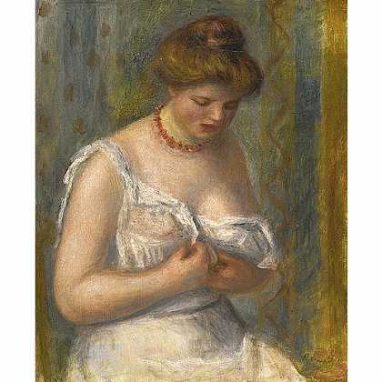 《穿白衬衫的女人》雷诺阿1909版创作绘画赏析