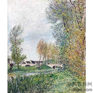 《奥尔瓦讷的小桥》希斯里1888版创作绘画赏析