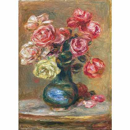 《玫瑰花束》雷诺阿1910版创作绘画赏析