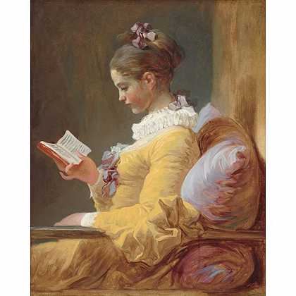 《读书的少女》福拉歌纳德1776版创作绘画赏析