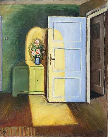 罗曼·斯尔斯基《门》 1932 年作 后印象派室内画作品赏析