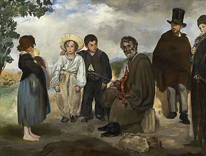 爱德华·马奈《老音乐家》 1862 年 （29岁）作 现实主义人物画作品赏析