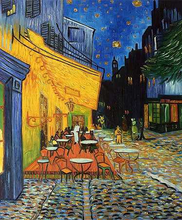 文森特·梵高《夜晚露天咖啡座》 1888年9 月 （35岁）作 后印象派都市风光作品赏析