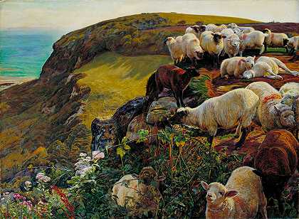 威廉·霍尔曼·亨特《我们的英国海岸》 1852 年 （24岁）作 浪漫主义风景画作品赏析