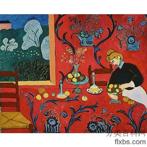 《在红色的和谐》马谛斯1908版创作绘画赏析
