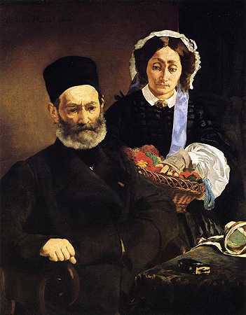 《奥古斯特马奈先生和夫人的画像》肖像绘画作品赏析