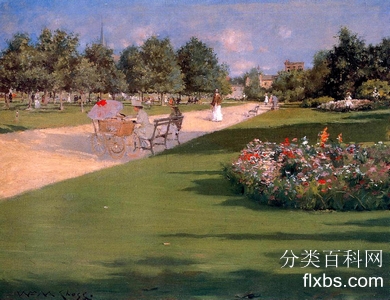 《汤普金斯公园，布鲁克林》油画风景作品赏析