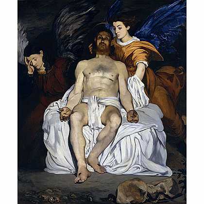 《亡故基督和天使们》马奈1864版创作绘画赏析