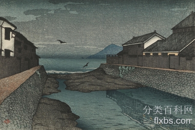 《堀川海上之夜，纪念品第一系列》油画风景作品赏析
