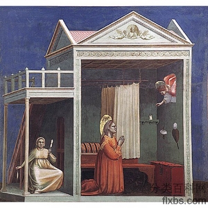 《向圣安妮宣告受胎》乔托1305版创作绘画赏析