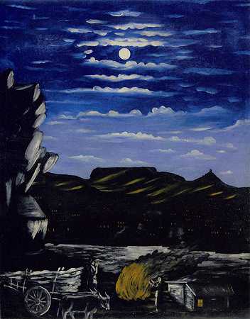 《夜晚的阿森纳山》油画风景作品赏析