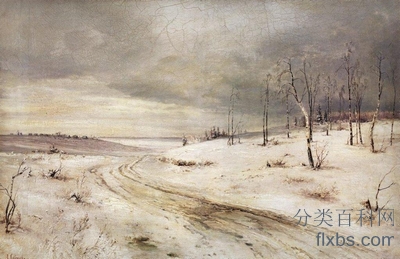 《冬天的路》风景油画赏析