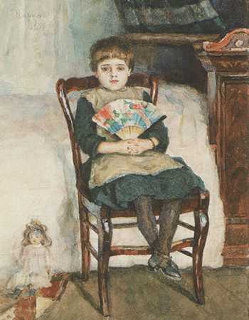 《奥尔加苏里科娃童年的肖像》肖像绘画作品赏析