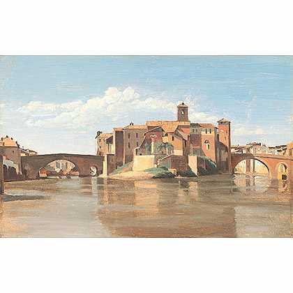 《罗马圣巴托洛梅奥的岛屿与桥梁》柯罗1825版创作绘画赏析