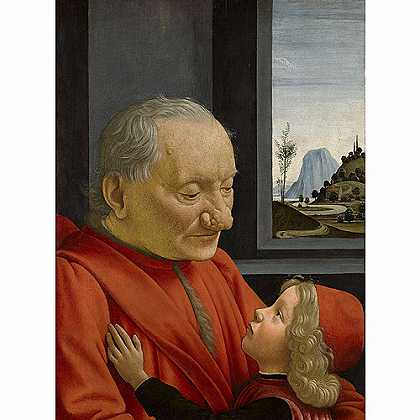 《老人及孙》吉尔兰达1480版创作绘画赏析