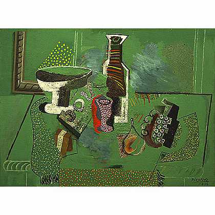 《绿色静物》毕加索1914版创作绘画赏析