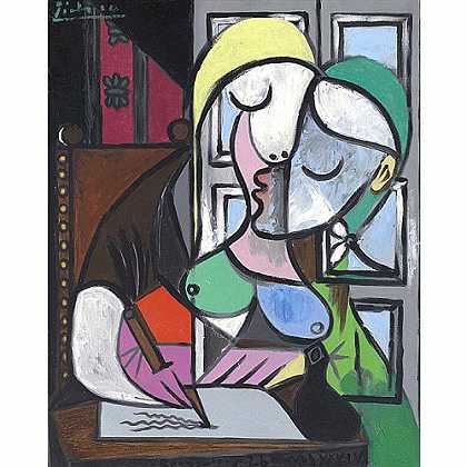 《写信的女人（玛丽-德雷莎）》毕加索1934版创作绘画赏析