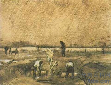 《在雨中的墓地》梵高油画作品赏析
