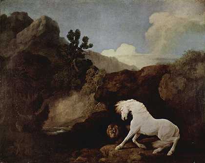 《被狮子吓到的马》动物画赏析