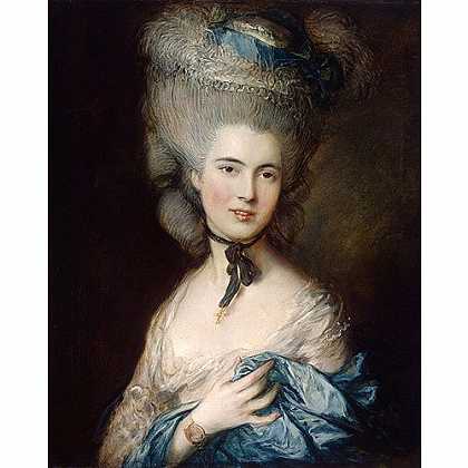 《蓝衣淑女》雷诺兹1770版创作绘画赏析