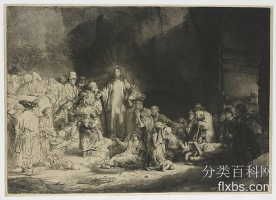《百盾版画（或基督为穷人治病）》宗教油画赏析
