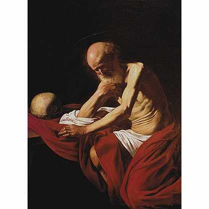 《沉思的圣杰罗姆》卡拉瓦乔1606版创作绘画赏析