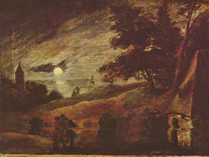 《月光下的风景》油画风景作品赏析