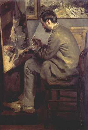 《在画架前的弗雷德里克巴齐耶》肖像绘画作品赏析