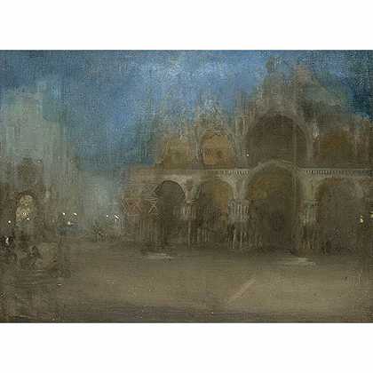《夜景：蓝和金色》惠斯特1880版创作绘画赏析