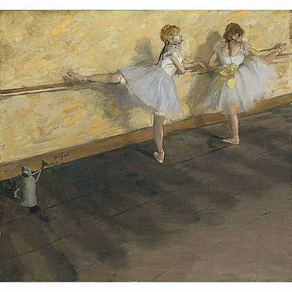 《在长管上练习的舞者》德加1877版创作绘画赏析